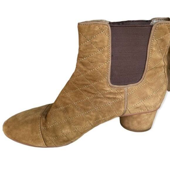 Nine West Tan Interrupt Padded Suede Ankle Boot Size 6 - Picture 1 of 10